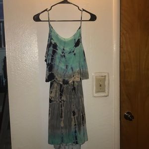 SAGE tie dye dress with an open back